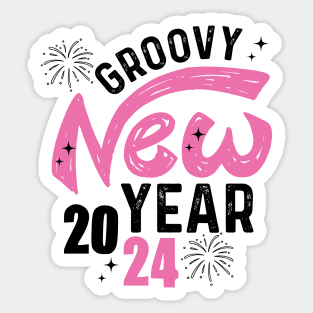 Groovy New Year Sticker